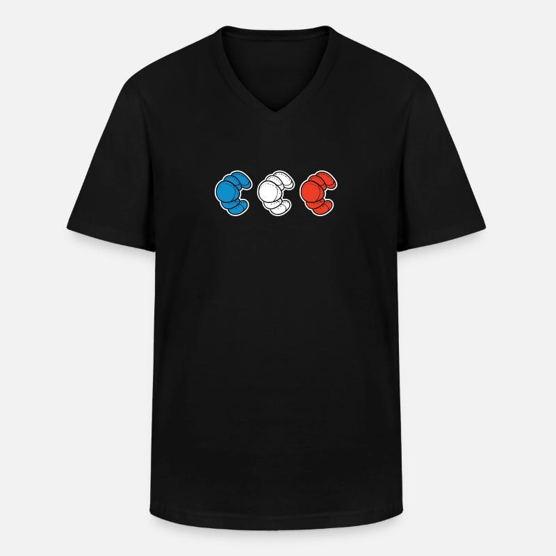 Frankreich - Männer-T-Shirt mit V-Ausschnitt - Schwarz