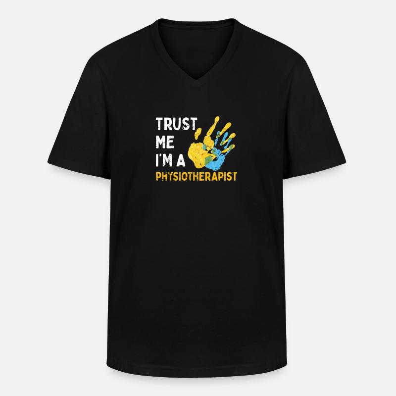 Physiotherapie Vertrauen - Männer-T-Shirt mit V-Ausschnitt - Schwarz