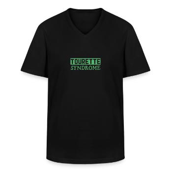 Behinderung Tourette Tourettes Syndrom Ticks - Männer-T-Shirt mit V-Ausschnitt - Schwarz - Vorne - AI Model Male 178 dark (178cm)