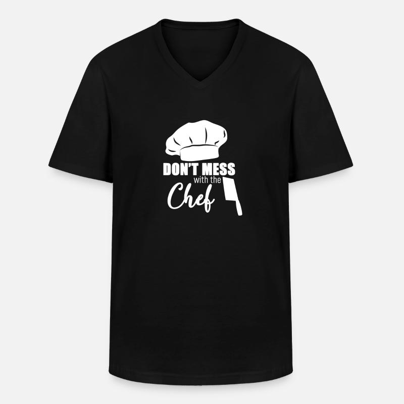 Kochen - Männer-T-Shirt mit V-Ausschnitt - Schwarz