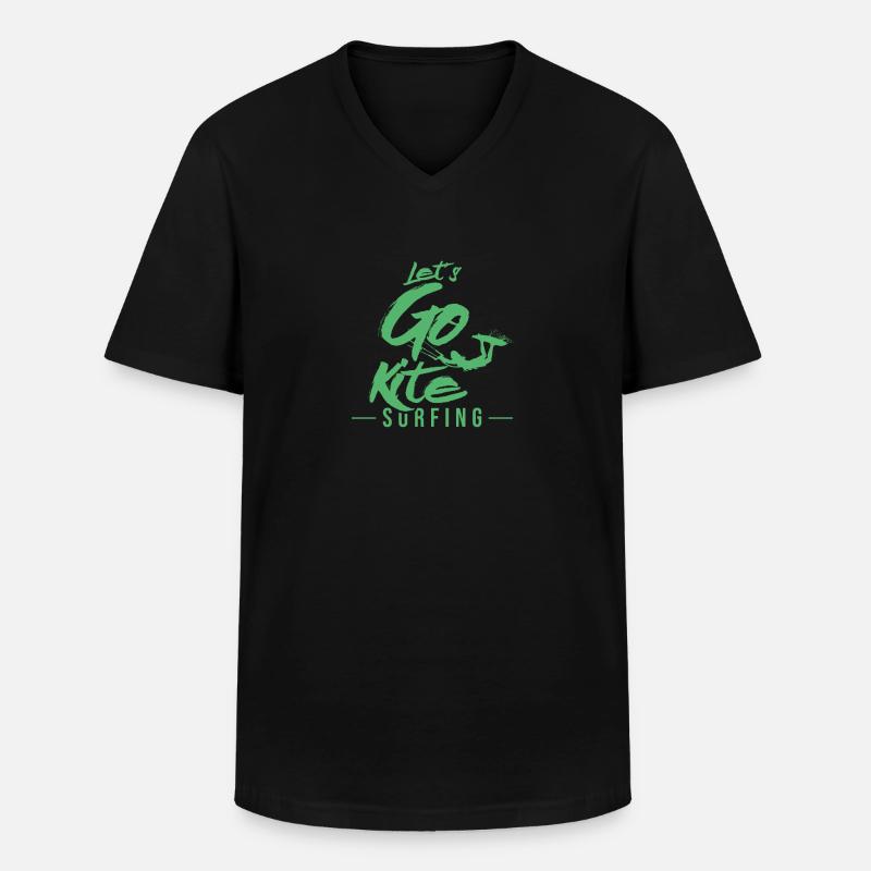 Kiten - Männer-T-Shirt mit V-Ausschnitt - Schwarz