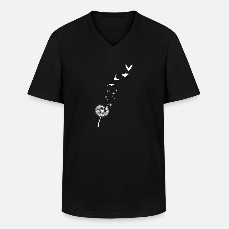 Fledermaus Pusteblume - Männer-T-Shirt mit V-Ausschnitt - Schwarz