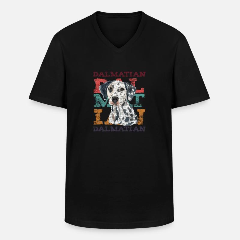 Dalmatiner - Männer-T-Shirt mit V-Ausschnitt - Schwarz
