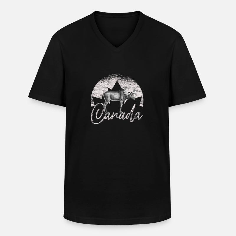 Kanada - Männer-T-Shirt mit V-Ausschnitt - Schwarz