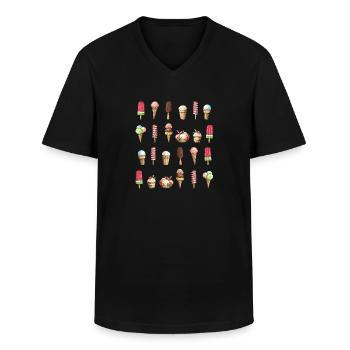 Eis Eissorte - Männer-T-Shirt mit V-Ausschnitt - Schwarz - Vorne - AI Model Male 178 dark (178cm)