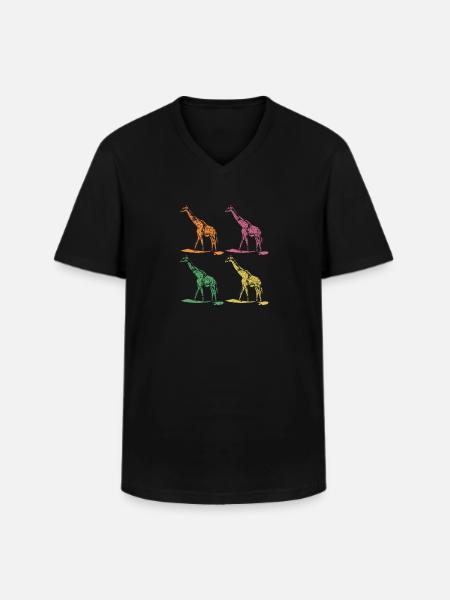 Giraffe giraffes - Men's V-Neck T-Shirt - black