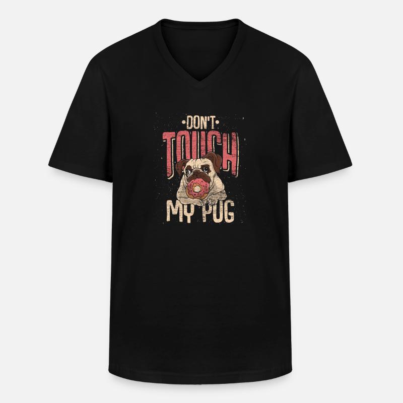 Mops Schatz - Männer-T-Shirt mit V-Ausschnitt - Schwarz