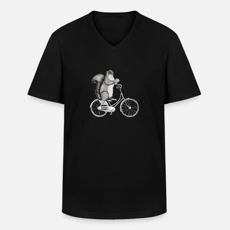 Eichhörnchen Fahrrad - Männer-T-Shirt mit V-Ausschnitt - Schwarz