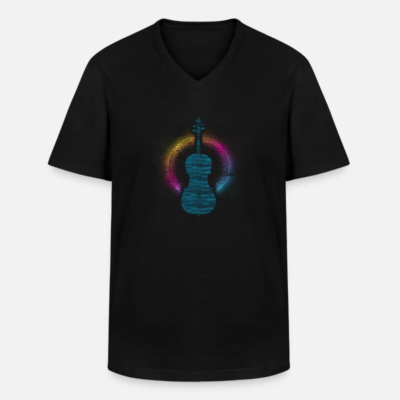 Cello - Männer-T-Shirt mit V-Ausschnitt - Schwarz