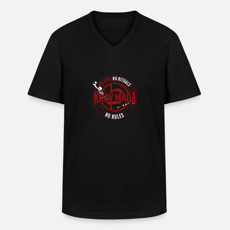 Krav Maga Wettkampf - Männer-T-Shirt mit V-Ausschnitt - Schwarz