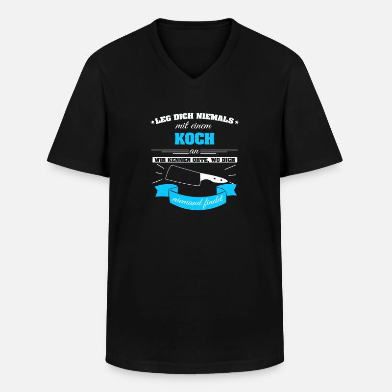 Koch kochen - Männer-T-Shirt mit V-Ausschnitt - Schwarz