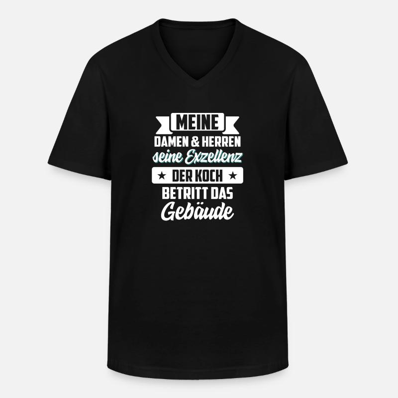 Koch kochen - Männer-T-Shirt mit V-Ausschnitt - Schwarz