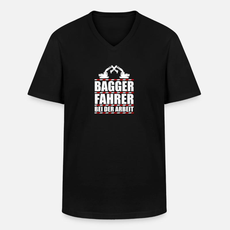 Baggerfahren Bagger Baumaschinen - Männer-T-Shirt mit V-Ausschnitt - Schwarz