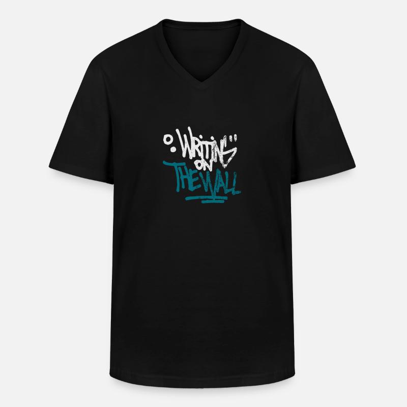 Graffiti - Männer-T-Shirt mit V-Ausschnitt - Schwarz