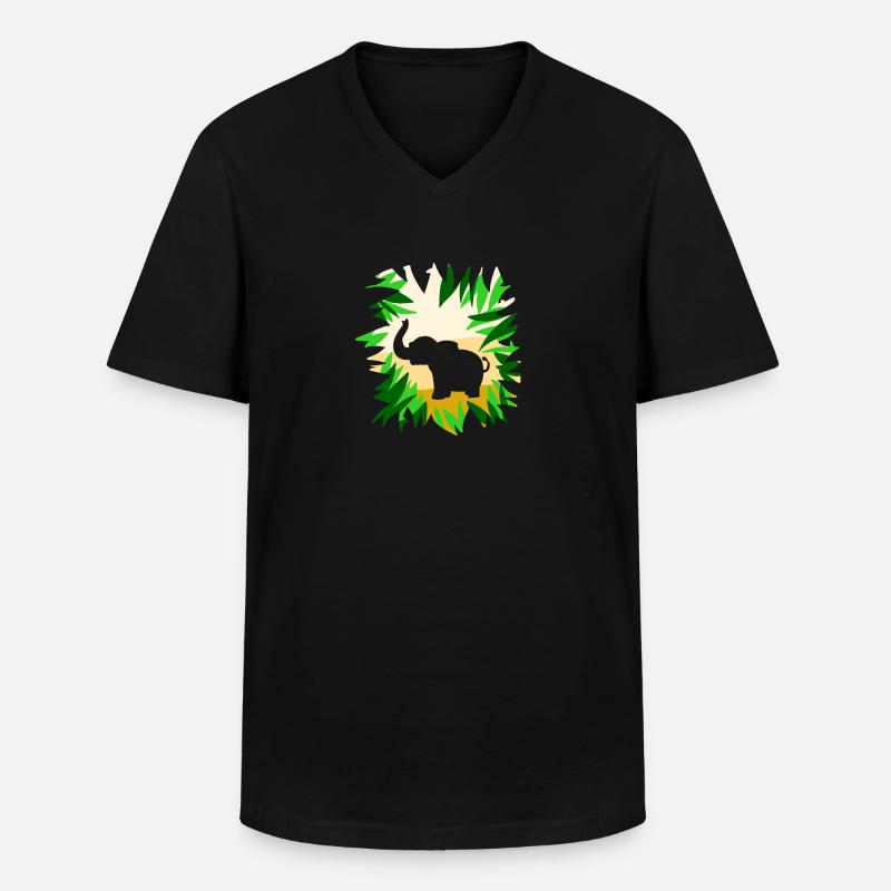 Elefant Wüstenelefant Zwergelefant Waldelefant - Männer-T-Shirt mit V-Ausschnitt - Schwarz