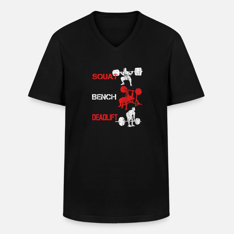 Squat Bench Deadlift - Bodybuilder Training - Männer-T-Shirt mit V-Ausschnitt - Schwarz