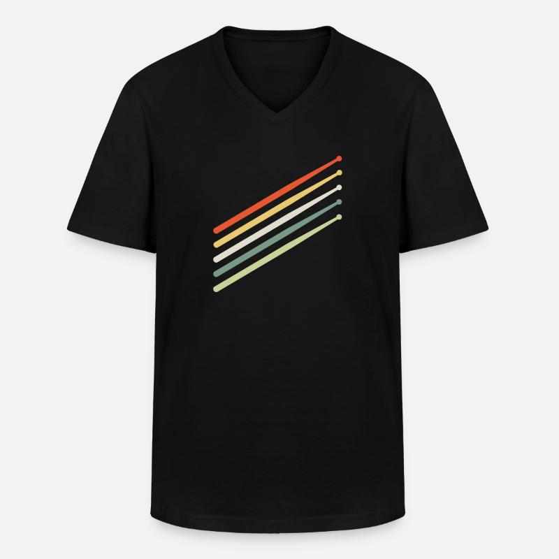 Drummer Drumsticks - Männer-T-Shirt mit V-Ausschnitt - Schwarz