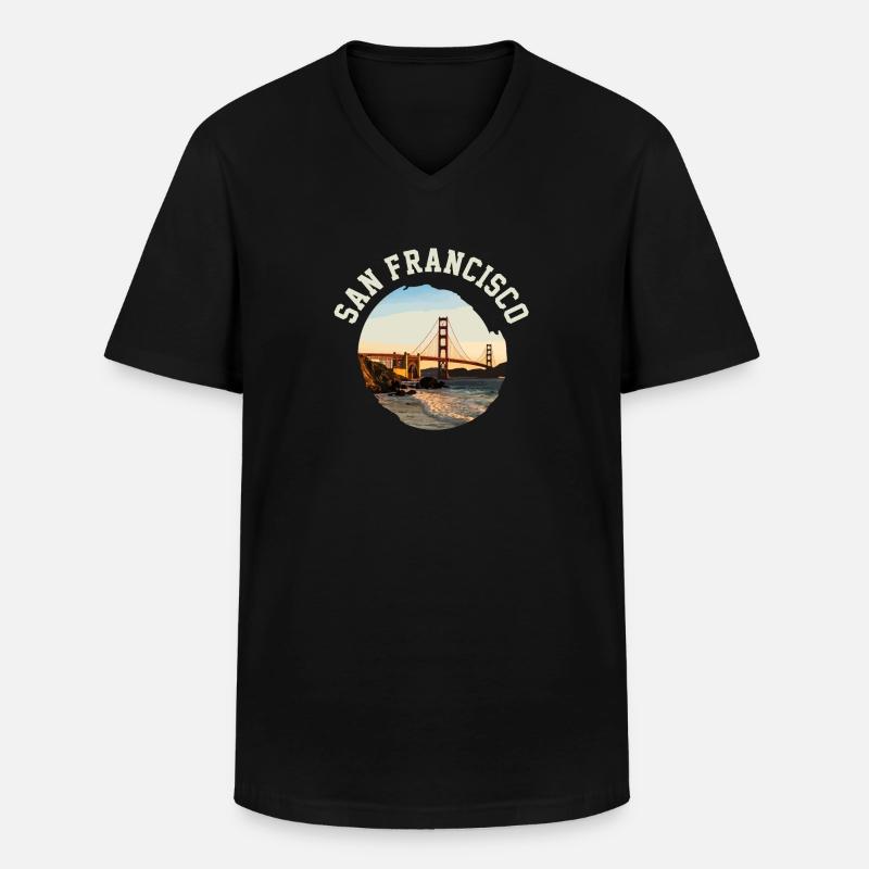 San Francisco - Männer-T-Shirt mit V-Ausschnitt - Schwarz