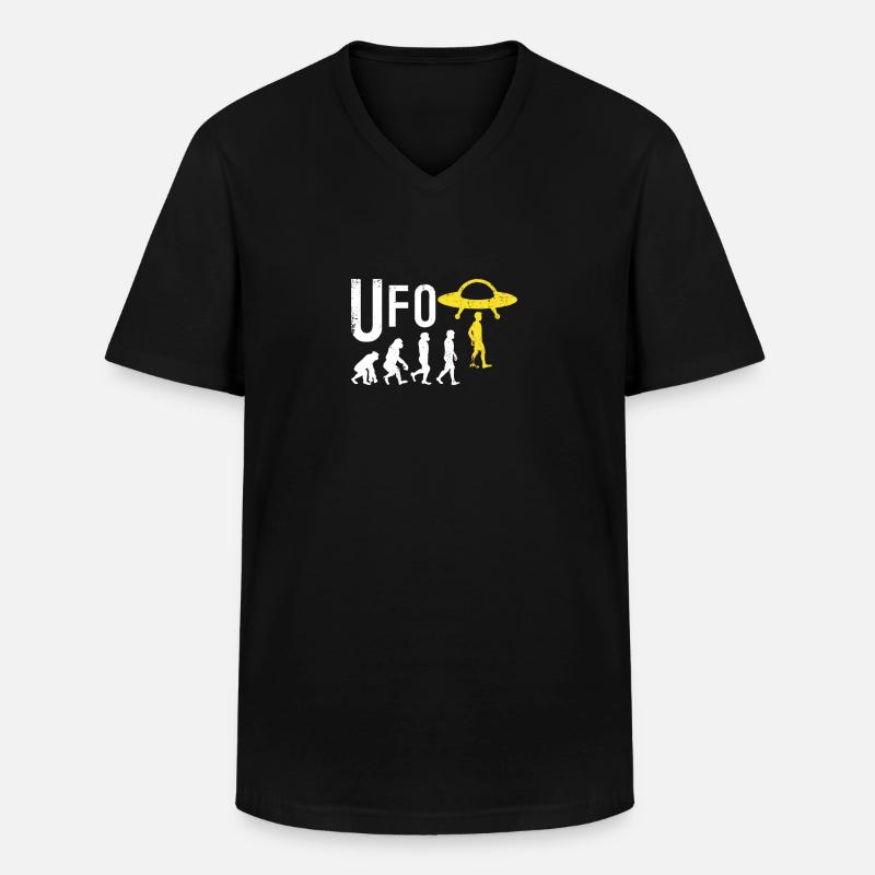 UFO Evolution - Men's V-Neck T-Shirt - black