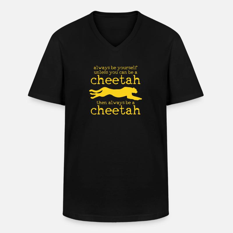 Gepard - Männer-T-Shirt mit V-Ausschnitt - Schwarz