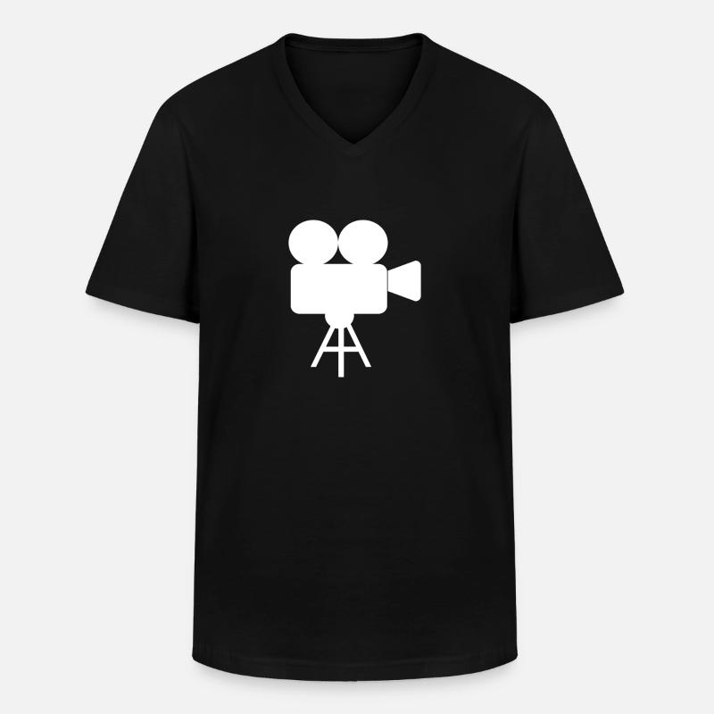 Kamera - Männer-T-Shirt mit V-Ausschnitt - Schwarz