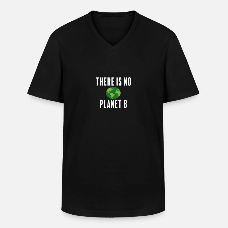There is no Planet B - Männer-T-Shirt mit V-Ausschnitt - Schwarz