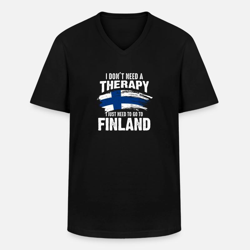 Finnland Ferien - Männer-T-Shirt mit V-Ausschnitt - Schwarz