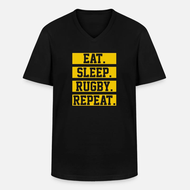 rugby - Men's V-Neck T-Shirt - black