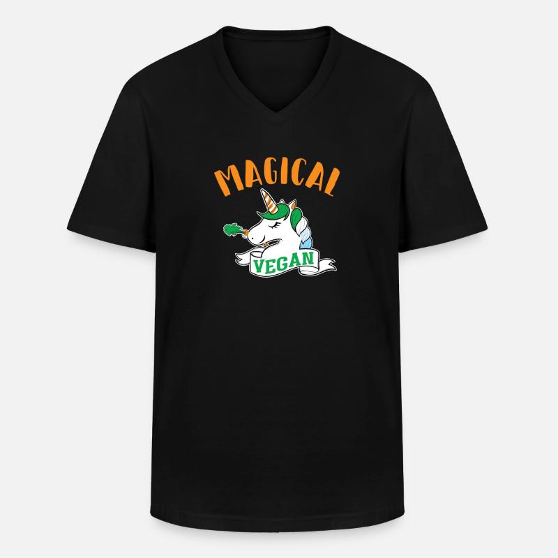 Magical Vegan - Männer-T-Shirt mit V-Ausschnitt - Schwarz