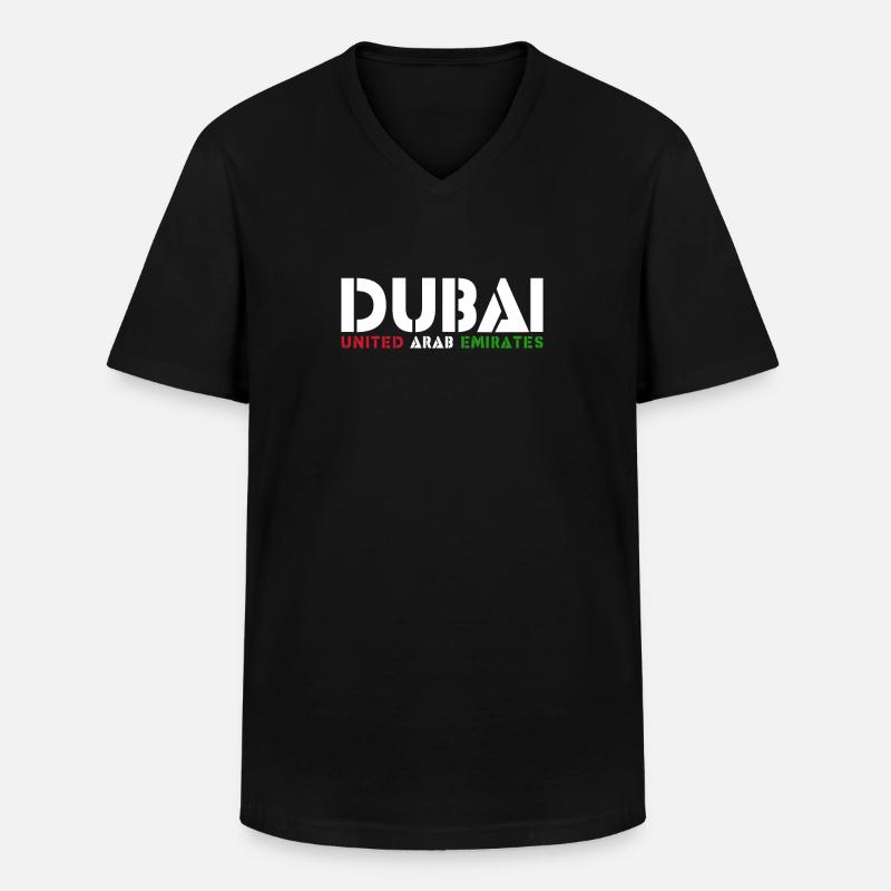 Dubai - Männer-T-Shirt mit V-Ausschnitt - Schwarz