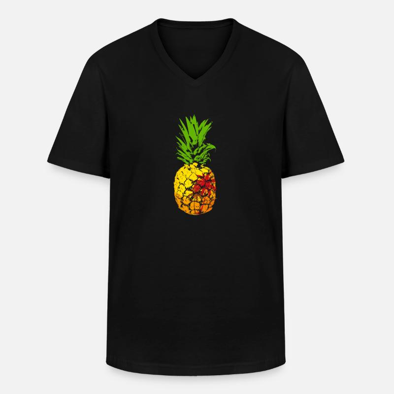 Pineapple Beach Ananas - Männer-T-Shirt mit V-Ausschnitt - Schwarz