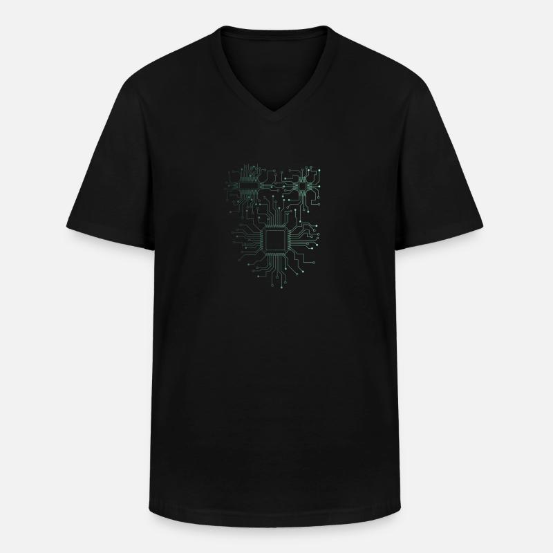 Computer Scientist Admin Hardware CPU - T-shirt col V Homme - noir