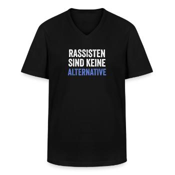 Rassismus Alternative TV Wahlen Politik Spruch - Männer-T-Shirt mit V-Ausschnitt - Schwarz - Vorne - AI Model Male 178 dark (178cm)