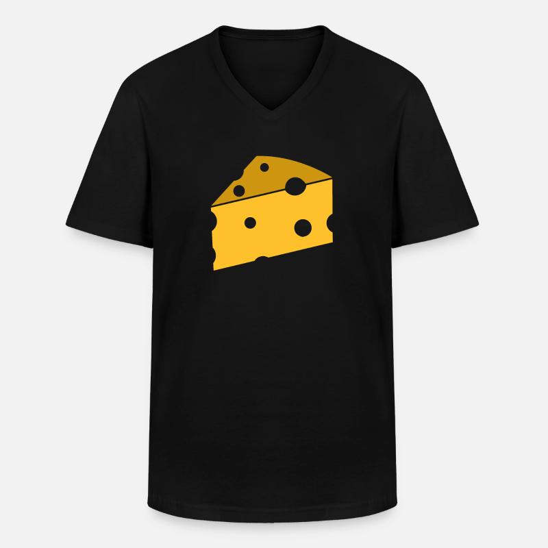 Käse - Männer-T-Shirt mit V-Ausschnitt - Schwarz