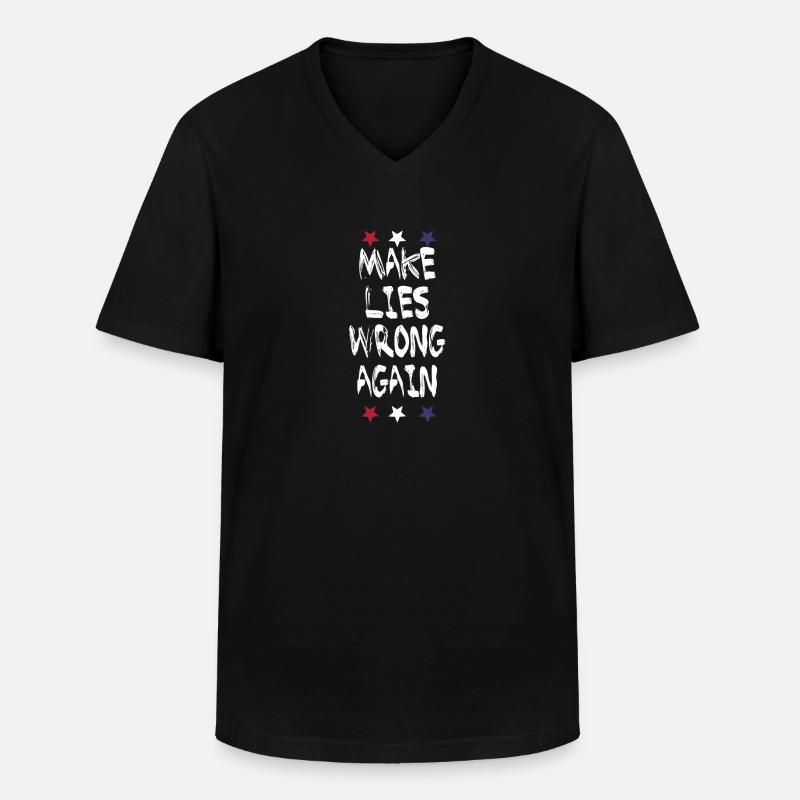 Make Lies Wrong Again2 - Männer-T-Shirt mit V-Ausschnitt - Schwarz