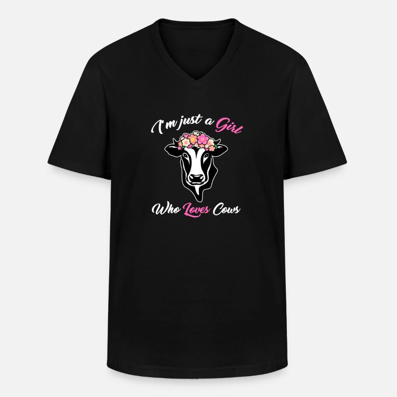 kuh mädchen - Männer-T-Shirt mit V-Ausschnitt - Schwarz