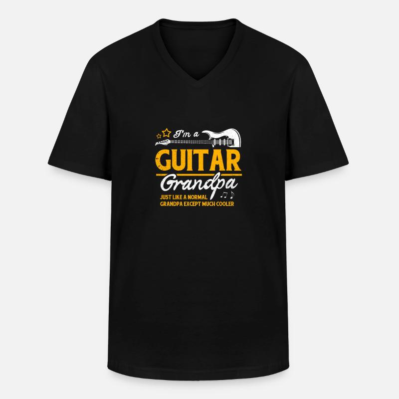 Gitarre - Männer-T-Shirt mit V-Ausschnitt - Schwarz