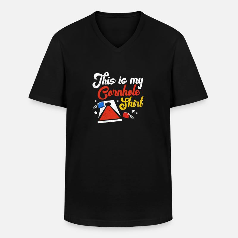 Cornhole - Männer-T-Shirt mit V-Ausschnitt - Schwarz