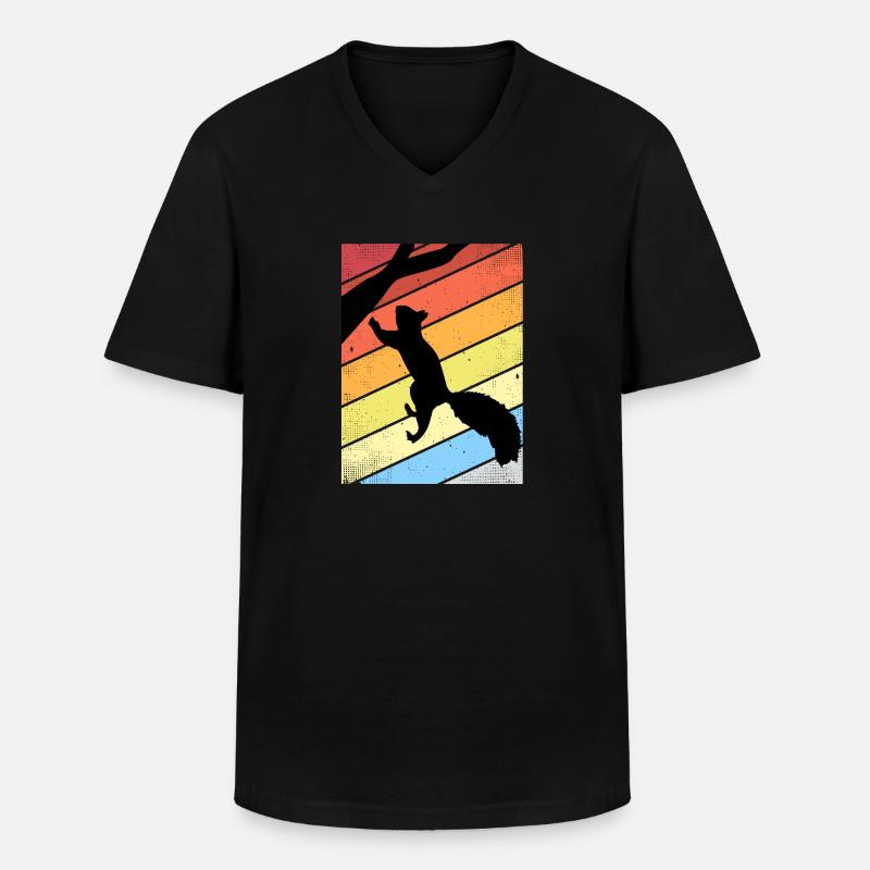 Eichhörnchen - Männer-T-Shirt mit V-Ausschnitt - Schwarz