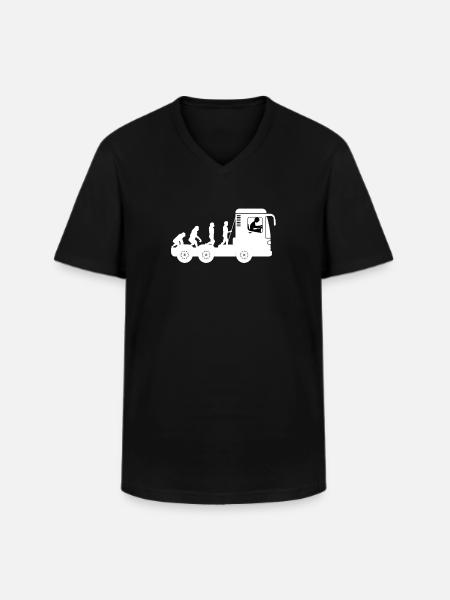 Evolution du camionneur - T-shirt col V Homme - noir