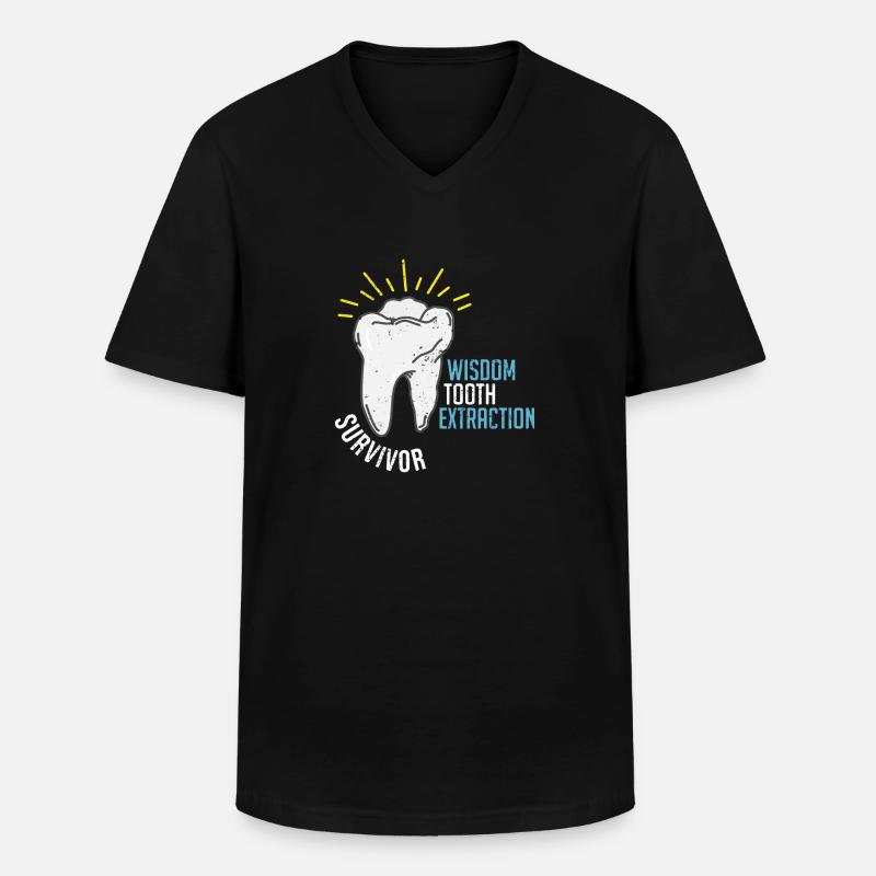 Conception de dent de sagesse - T-shirt col V Homme - noir