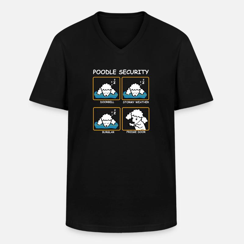 Pudel - Männer-T-Shirt mit V-Ausschnitt - Schwarz