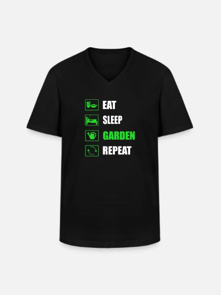 jardin - T-shirt col V Homme - noir