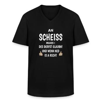 An Scheiss muass i - Männer-T-Shirt mit V-Ausschnitt - Schwarz - Vorne - AI Model Male 178 dark (178cm)