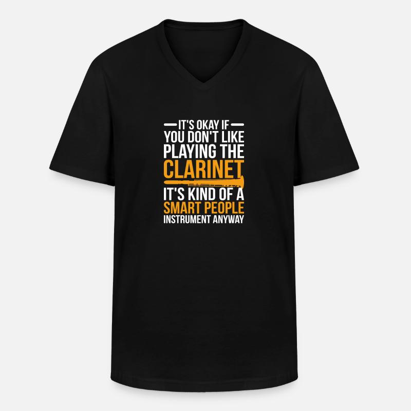 Klarinette Musiker - Männer-T-Shirt mit V-Ausschnitt - Schwarz