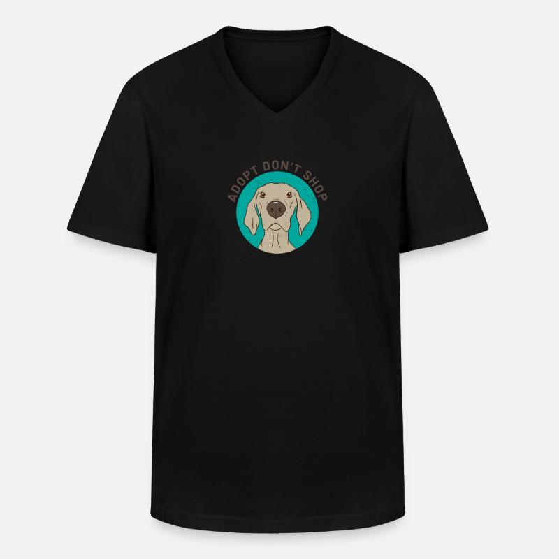Adopt dont shop - Männer-T-Shirt mit V-Ausschnitt - Schwarz