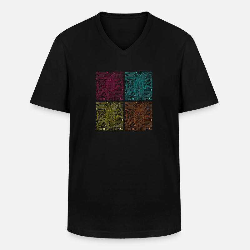 CPU processor computer videnskab computer - Klassisk herre T-shirt med V-udskæring - sort