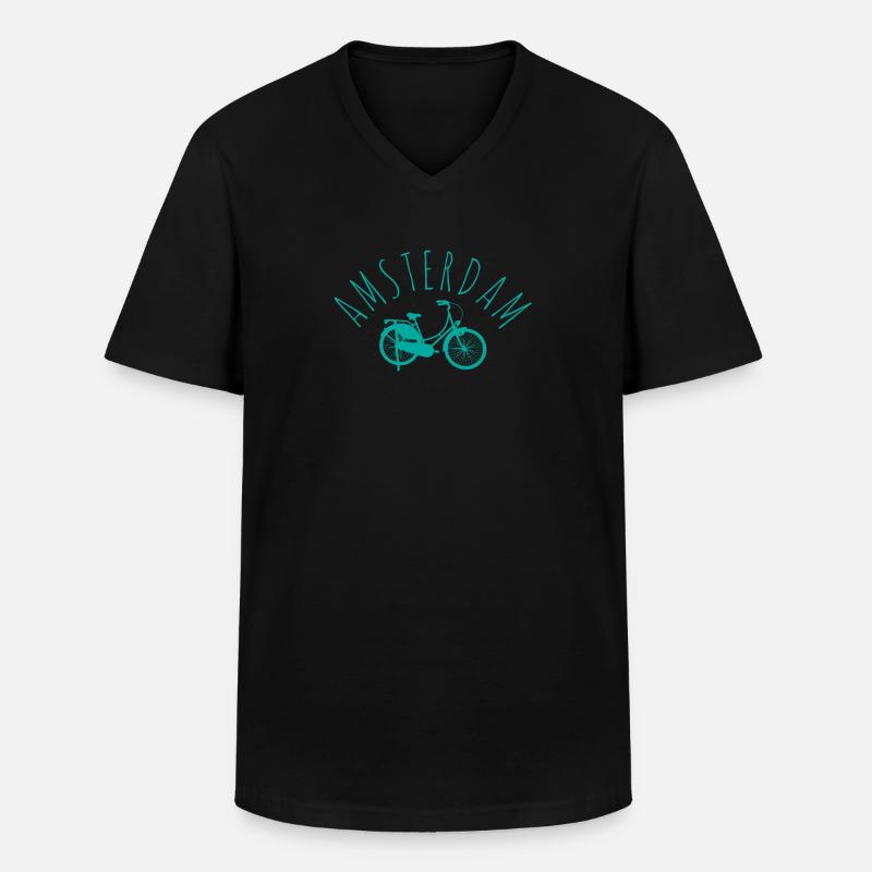 Amsterdam - Männer-T-Shirt mit V-Ausschnitt - Schwarz