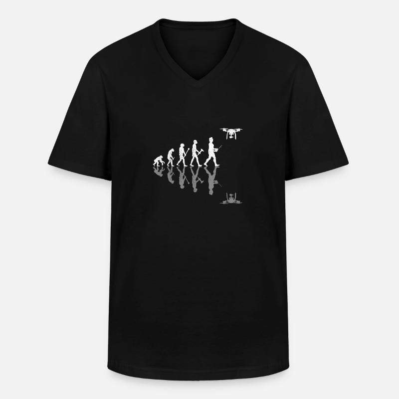 Drone Evolution - Men's V-Neck T-Shirt - black