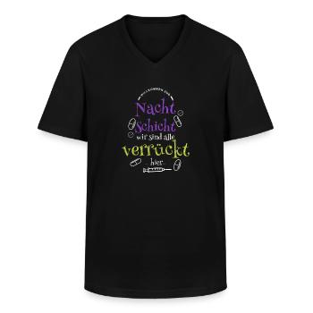 Krankenschwester Nachtschicht Krankenpfleger - Männer-T-Shirt mit V-Ausschnitt - Schwarz - Vorne - AI Model Male 178 dark (178cm)